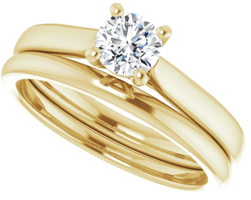 14K Yellow 4.8 mm Round Engagement Ring Mounting (10)