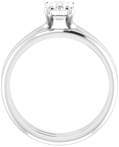 Sužadėtuvių Žiedas „Solitaire“ 14k white gold Emerald 7mm x 5mm (7)
