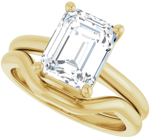 Sužadėtuvių Žiedas „V-End Prong“ 14k yellow gold Emerald 9mm x 7mm (10)