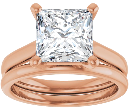 Sužadėtuvių Žiedas 14k rose gold Square 8mm (8)