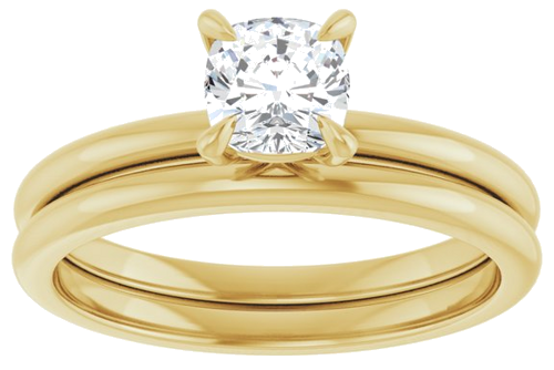 Sužadėtuvių Žiedas „Solitaire“ 585 Geltonojo Aukso Cushion 5mm (8)