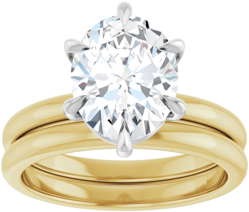 Sužadėtuvių Žiedas „Claw-Prong“ 14k yellow/white gold Oval 10mm x 8mm (8)
