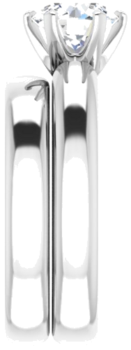 Sužadėtuvių Žiedas „Solitaire“ 585 Baltojo Aukso Round 7mm (9)