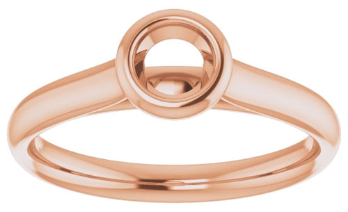 14K Rose  4.4 mm Round Solitaire Engagement Ring Mounting (3)