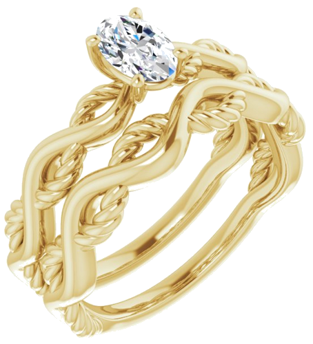 Sužadėtuvių Žiedas „Infinity-Inspired“ 417 Geltonojo Aukso Oval 6mm x 4mm (6)