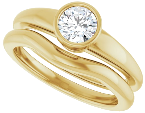 Sužadėtuvių Žiedas „Bezel-Set Solitaire“ 10k yellow gold Round 5.2mm (10)