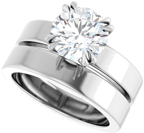 Sužadėtuvių Žiedas „Double Claw-Prong Solitaire“ 925 Sidabro Round 8.2mm (10)