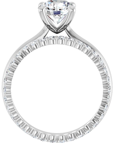 14K White 7.4 mm Round Solitaire Engagement Ring Mounting (7)