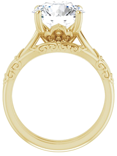 Sužadėtuvių Žiedas „Solitaire Sculptural“ 14k yellow gold Round 10mm (7)