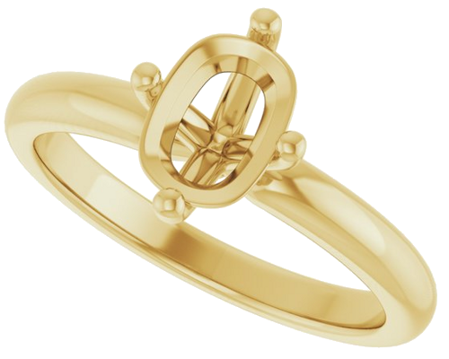 Sužadėtuvių Žiedas 14k yellow gold Elongated Cushion 7.5mm x 5.5mm (5)