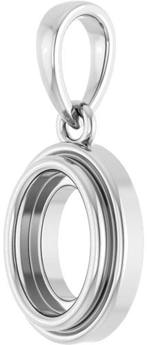 Pakabukas „Bezel-Set Cabochon“ 14k white gold Oval 7mm x 5mm (2)