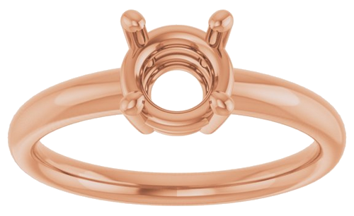 Sužadėtuvių Žiedas „Solitaire“ 14k rose gold Round 6.5mm (3)