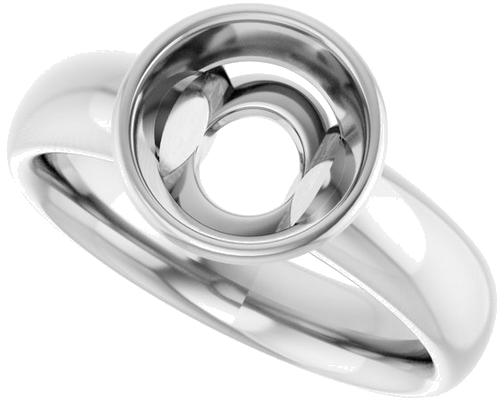14K White 8.2 mm Round Engagement Ring Mounting (5)
