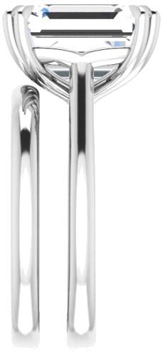 Sužadėtuvių Žiedas „Solitaire“ 950 Platinos Emerald 11mm x 9mm (9)