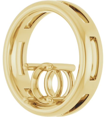 Pakabukas „Solitaire Circle“ 14k yellow gold Round 6.5mm (2)
