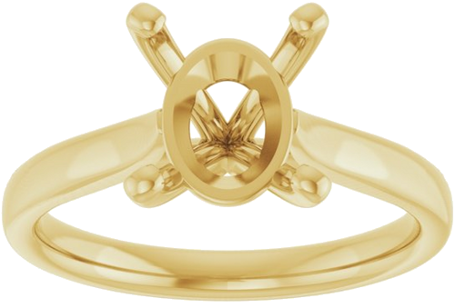 Sužadėtuvių Žiedas „Solitaire“ 585 Geltonojo Aukso Oval 10mm x 8mm (3)