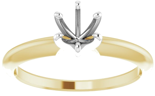 14K Yellow   White 5-5.3 mm Round 6-Prong Comfort-Fit Solitaire Ring Mounting (3)