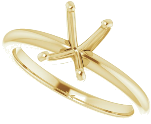 14K Yellow  7x5 mm Emerald Solitaire Engagement Ring Mounting (5)