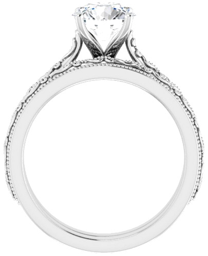 14K White  7 mm Round Solitaire Engagement Ring Mounting (7)