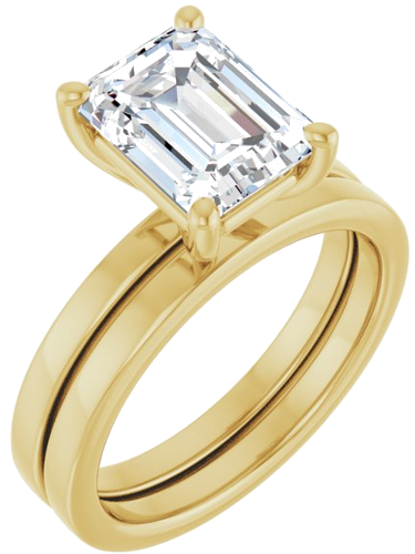Sužadėtuvių Žiedas „Solitaire“ 14k yellow gold Emerald 9mm x 7mm (6)