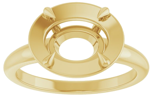 Sužadėtuvių Žiedas „Claw-Prong Solitaire Bezel-Style“ 14k yellow gold Oval 10mm x 8mm (3)