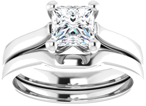 Sužadėtuvių Žiedas 14k white gold Square 5.5mm (8)