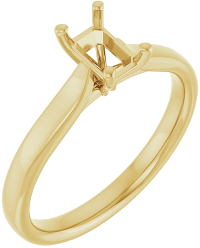 10K Yellow 6x4 mm Emerald Engagement Ring Mounting (1)