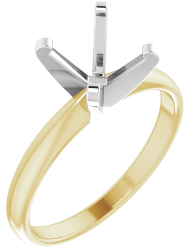 Sužadėtuvių Žiedas „Solitaire“ 14k yellow/white gold Square 6mm (1)