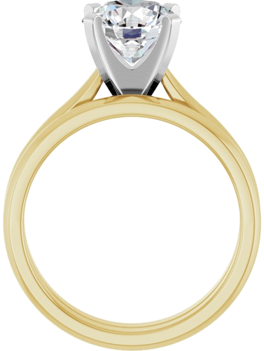 14K Yellow White 8.2 mm Round Solitaire Engagement Ring Mounting (7)