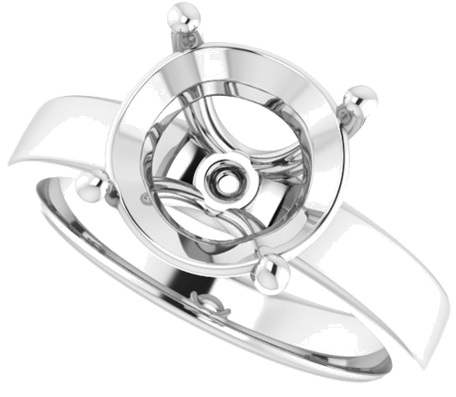 Sužadėtuvių Žiedas „Solitaire“ 14k white gold Round 10mm (5)