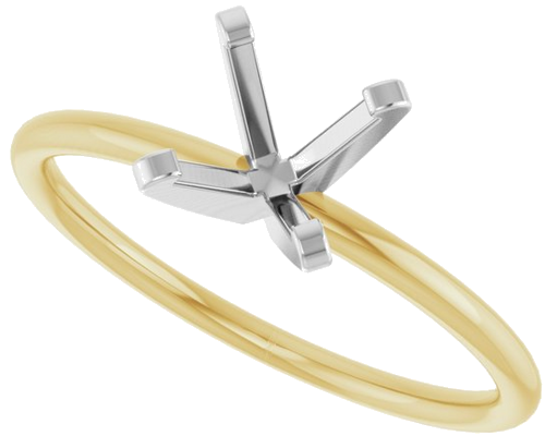Sužadėtuvių Žiedas „Solitaire“ 14k yellow/white gold Round 6.5mm (5)