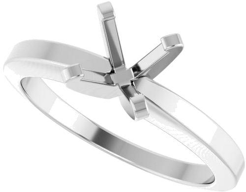 14K White 6 mm Round Solitaire Engagement Ring Mounting (5)