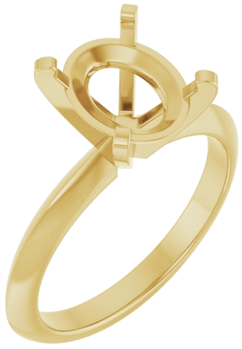 Sužadėtuvių Žiedas „Knife-Edge“ 14k yellow gold Oval 10mm x 8mm (1)
