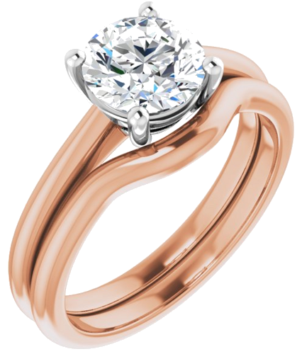 Sužadėtuvių Žiedas „Solitaire“ 14k rose/white gold Round 7mm (6)