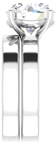 Sužadėtuvių Žiedas „Solitaire“ 14k white gold Round 10mm (9)