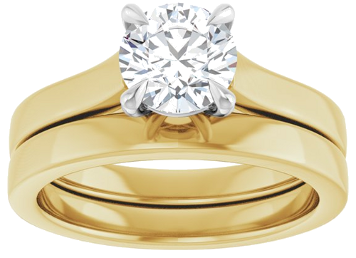 Sužadėtuvių Žiedas „Claw-Prong“ 14k yellow/white gold Round 6.5mm (8)