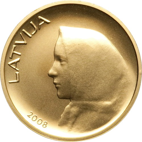 2008 Latvia Latvian coins 20 Lati gold coin (1)