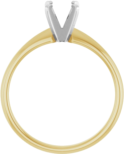 14K Yellow White 5.4-5.7 mm Round Solitaire Engagement Ring Mounting (2)