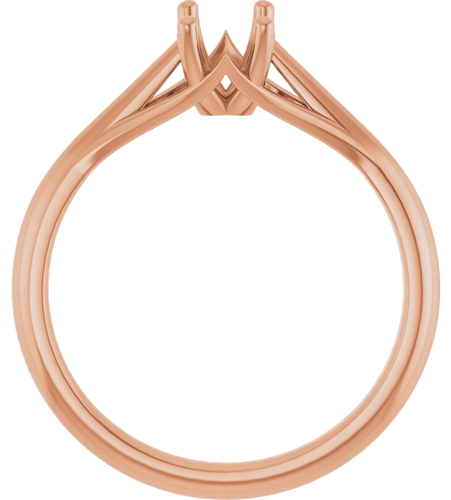 Sužadėtuvių Žiedas „Solitaire“ 14k rose gold Emerald 6mm x 4mm (2)