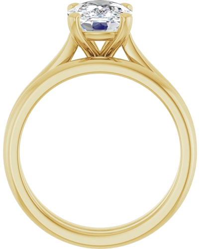 Sužadėtuvių Žiedas 14k yellow gold Elongated Cushion 9mm x 7mm (7)