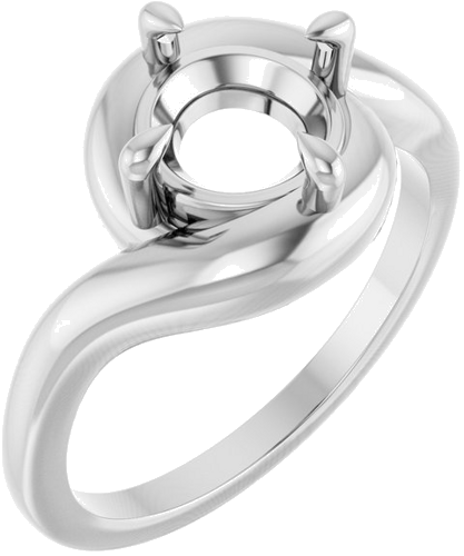 Sužadėtuvių Žiedas „Claw-Prong Solitaire Bypass“ 14k white gold Round 7.4mm (1)