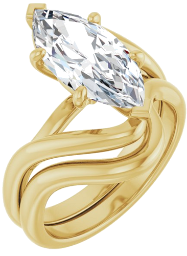 Sužadėtuvių Žiedas „Bypass“ 14k yellow gold Marquise 15mm x 7mm (6)
