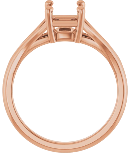 14K Rose 8x6 mm Emerald 4-Prong Cathedral Split Shank Engagement Ring Mounting (2)