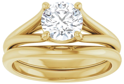 14K Yellow 6.5 mm Round Solitaire Engagement Ring Mounting (8)