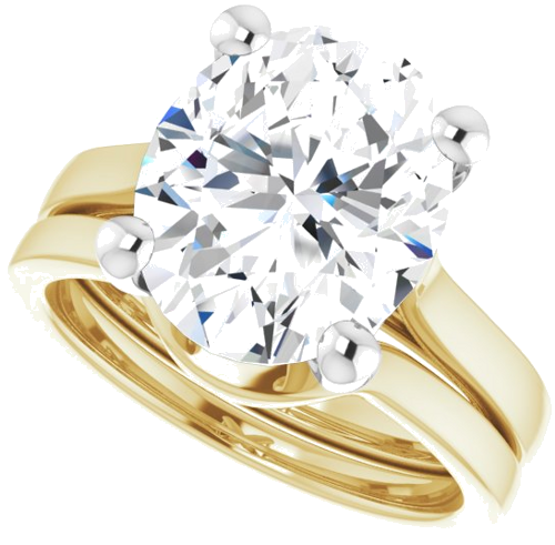 Sužadėtuvių Žiedas 14k yellow/white gold Oval 12mm x 10mm (10)