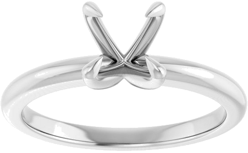 14K White 6.5 mm Round Solitaire Engagement Ring Mounting (3)