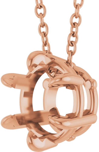 14K Rose 7 mm Round Solitaire 16-18  Necklace Mounting (2)