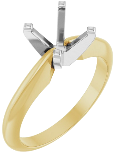 Sužadėtuvių Žiedas „Solitaire“ 14k yellow/white gold Square 5.5mm (1)