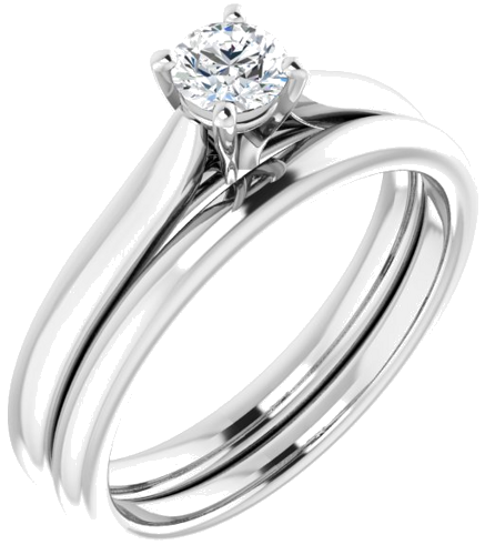 Sužadėtuvių Žiedas „Solitaire“ 950 Platinos Round 4.1mm (6)