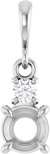 Pakabukas „Accented“ 14k white gold Round 5mm (1)